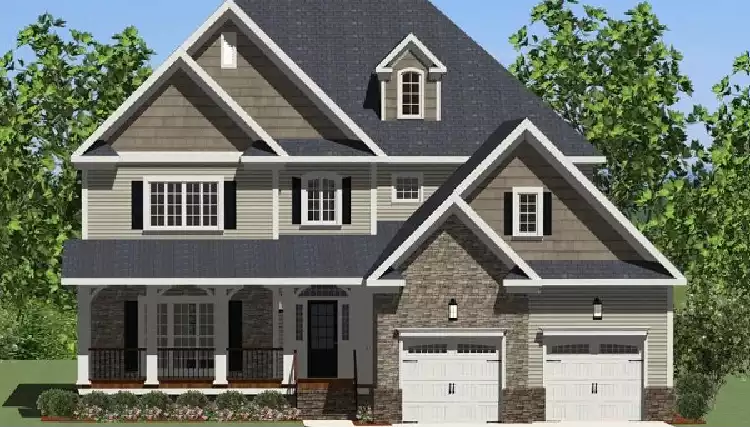 image of 2 story traditional house plan 5514